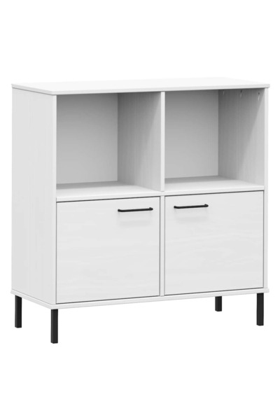 vidaxl Bibliotecă cu picioare metalice OSLO, alb, 90x35x90,5 cm, lemn