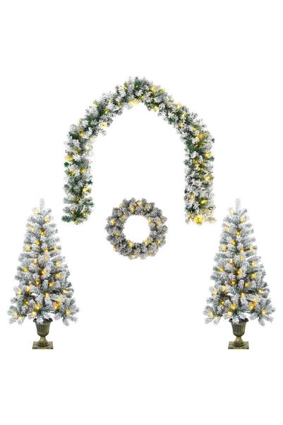 vidaxl Set mini brad de Crăciun 120 cm 275 LED-uri Alb cald PVC