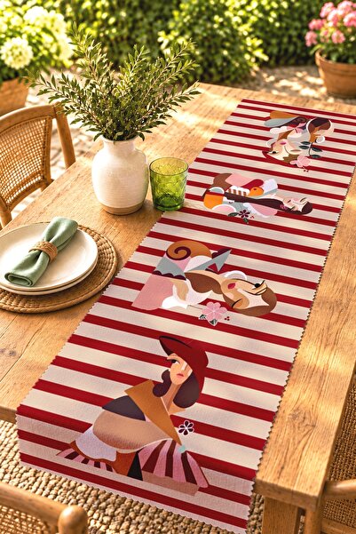 EVPANYA Women's Silhouette Drawings Patterned Runner / Tablecloth / Placemat