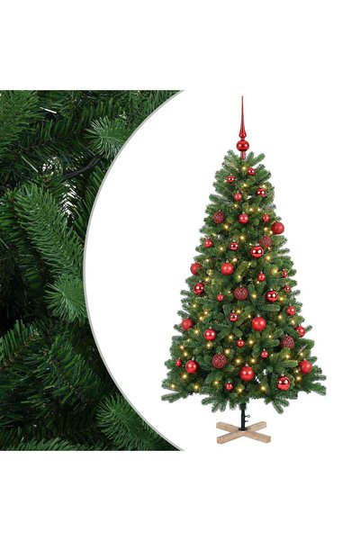vidaxl Brad de Crăciun artificial cu glob 120 cm 150 LED-uri Alb cald