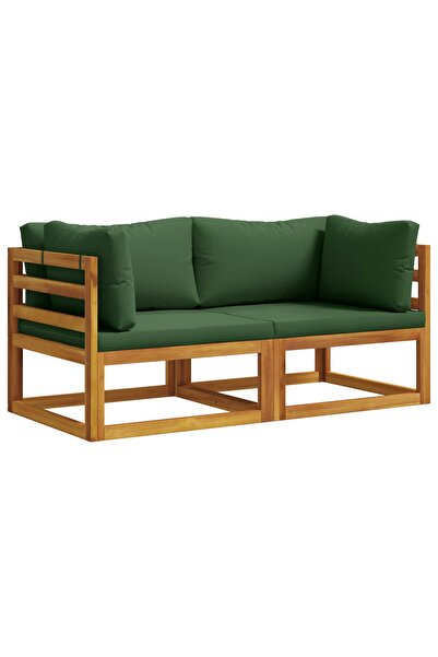 vidaxl Canapea coltar cu perne 2 buc. 2-Locuri Lemn Solid de Acacia