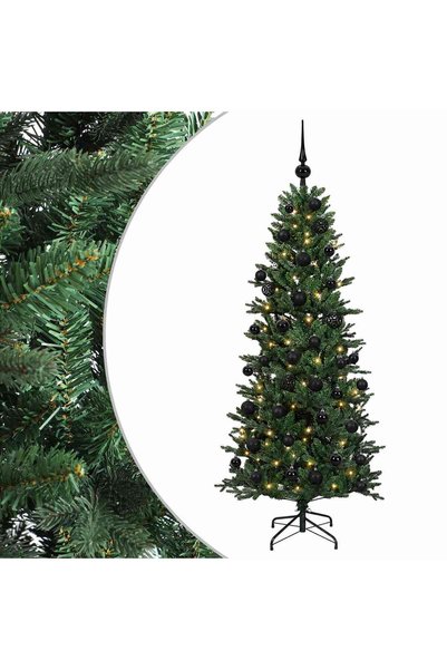 vidaxl Brad de Crăciun artificial cu glob 120 cm 150 LED-uri Alb cald
