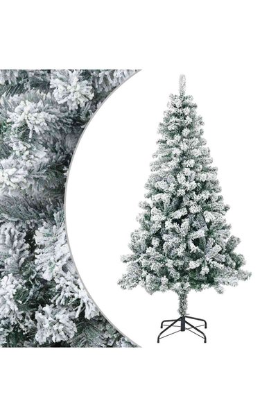 vidaxl Brad de Crăciun artificial 120 cm PVC și Oțel Verde și alb
