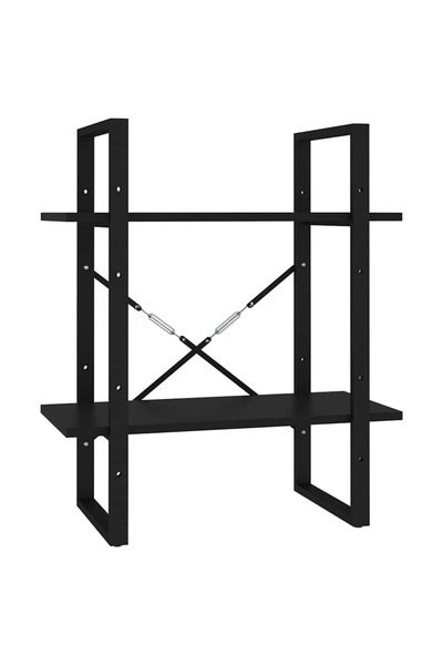 vidaxl Bibliotecă cu 2 rafturi, negru, 60x30x70 cm, PAL