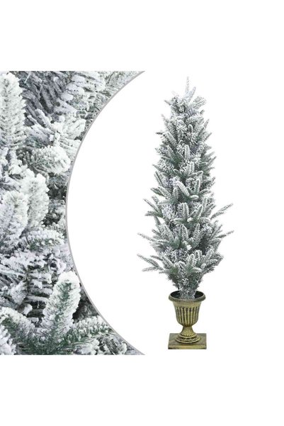 vidaxl Brad de Crăciun mini 120 cm PVC și PE Verde și alb