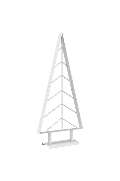 vidaxl Brad de Crăciun din metal cu suport KUOPIO 90 cm Oțel Alb