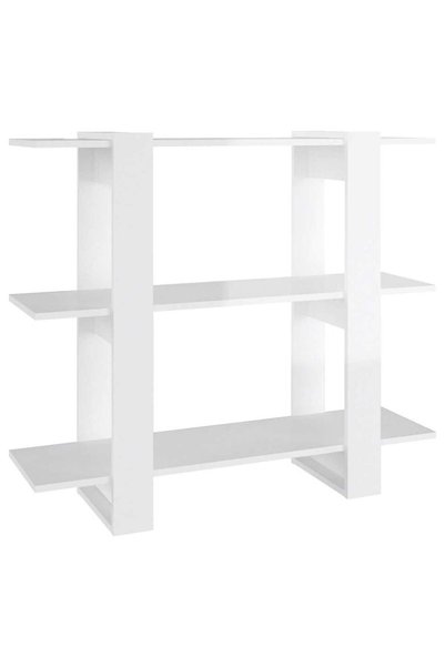 vidaxl Bibliotecă/Separator cameră, alb extralucios, 100x30x87 cm