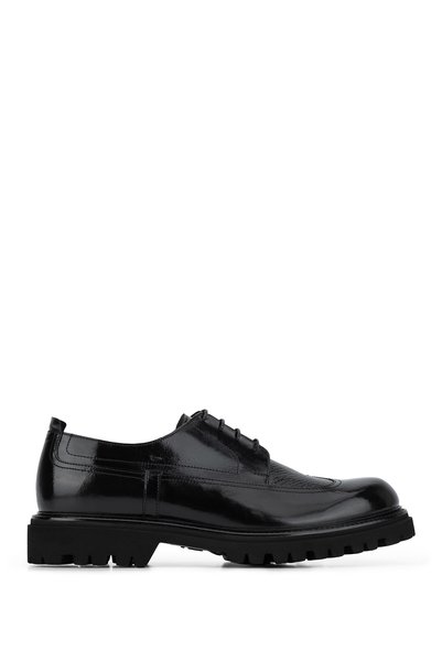 Tamer Tanca Men's Genuine Leather Black Casual Shoes