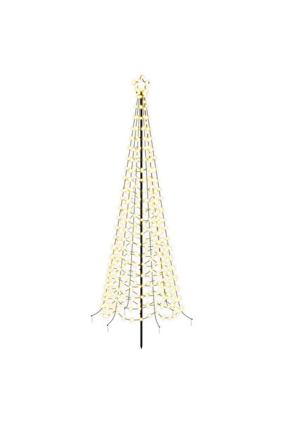 vidaxl Brad de Crăciun spiralat LED cu țăruș EKENAS 250 cm 370 LED-uri