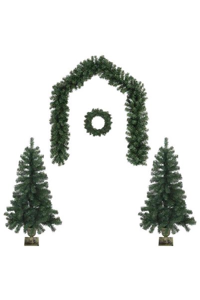 vidaxl Set mini brad de Crăciun 120 cm PVC Verde