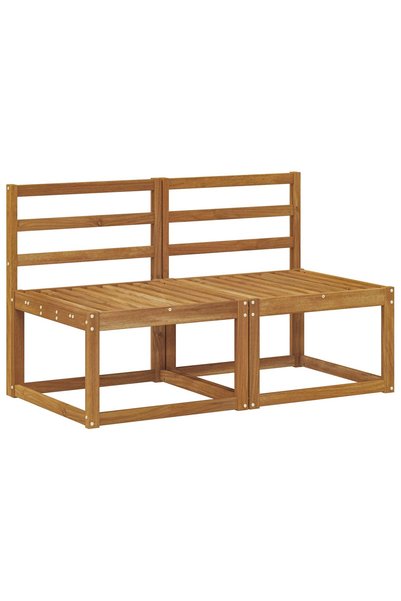 vidaxl 2 Bucată Canapea Medie pentru Exterior Lemn Solid de Acacia
