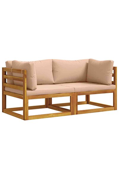 vidaxl Canapea coltar cu perne 2 buc. 2-Locuri Lemn Solid de Acacia