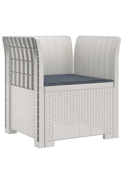 vidaxl Fotoliu cu 1 Loc cu Pernă Aspect Rattan PP Alb