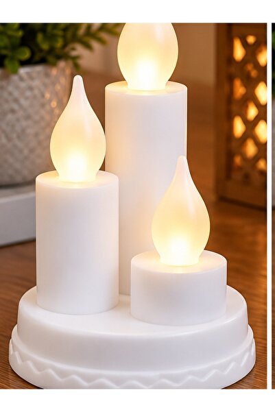 Generic Brand Lumânare decorativă LED cu 3 flăcări, fără foc, efect de lumină...