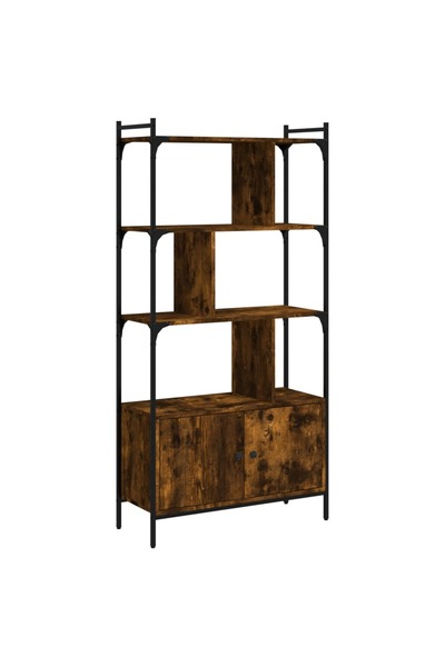 vidaxl Bibliotecă cu uși stejar fumuriu 76,5x30x154,5 cm lemn compozit