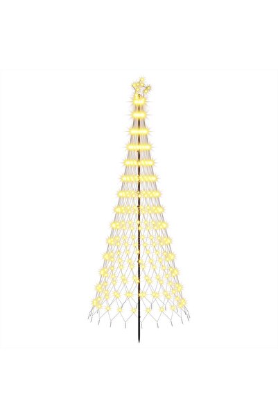 vidaxl Brad de Crăciun LED 250 cm 290 LED-uri Alb cald Fier Negru