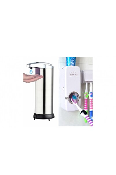 OEM Dozator de săpun metalic cu senzor + dozator de pastă de dinți + suport p...