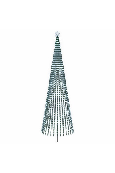 vidaxl Brad de Crăciun LED 500 cm 1524 LED-uri Alb rece Oțel Negru