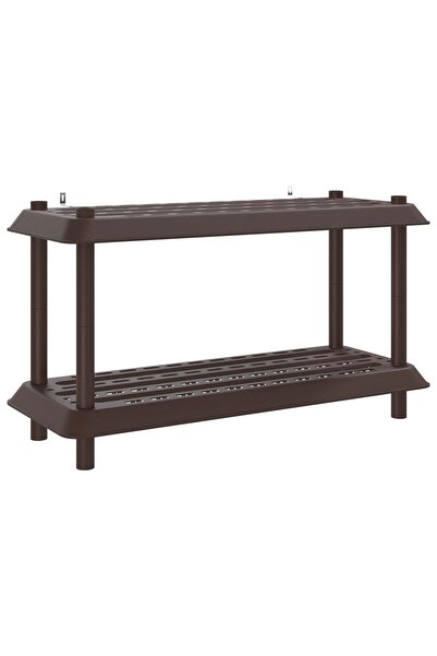 vidaxl Unitate de rafturi 2 niveluri 100 x 40 x 55,5 cm PP Maro