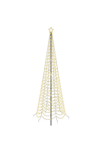 vidaxl Brad de Crăciun spiralat LED cu țăruș EKENAS 300 cm 475 LED-uri