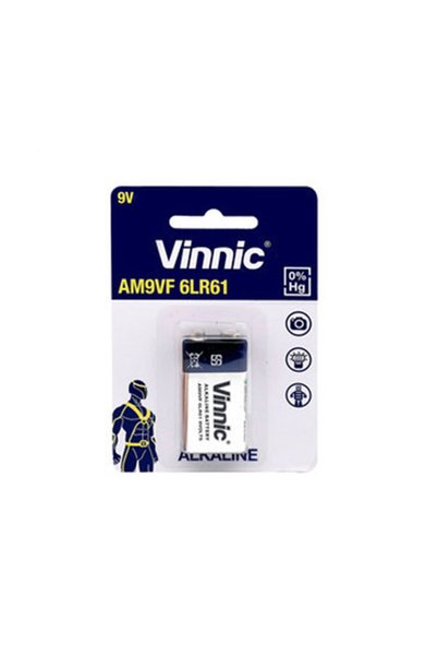 Vinnic Μπαταρία Αλκαλική Θετικής Ισχύος 9V 1 τεμάχιο.