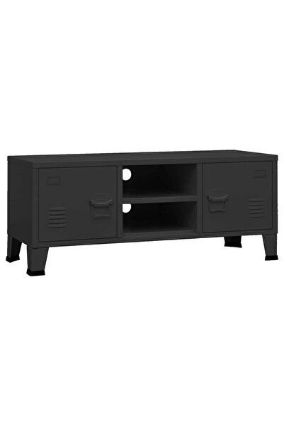 vidaxl Dulap TV industrial, negru, 105x35x42 cm, metal
