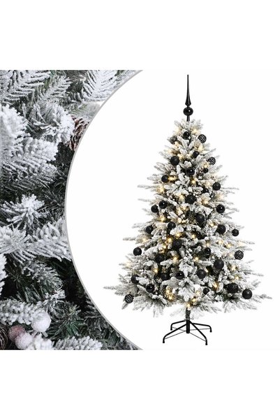 vidaxl Brad de Crăciun artificial cu glob 120 cm 150 LED-uri Alb cald