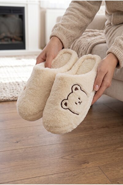 Moda Devrin Pack of 3 Women's Plush Teddy Bear Figured House Slippers Silent Thick Sole