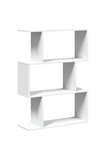 vidaxl Bibliotecă separatoare de cameră cu 3 niveluri, albă, 70x24x97 cm, lem...