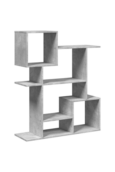 vidaxl Bibliotecă/separator cameră gri beton 92x29x112 cm lemn