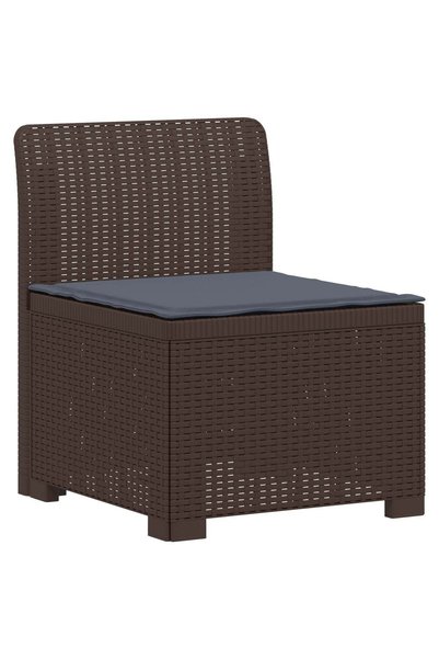 vidaxl Canapea de Grădină cu 1 Loc cu Pernă Aspect Rattan PP Maro