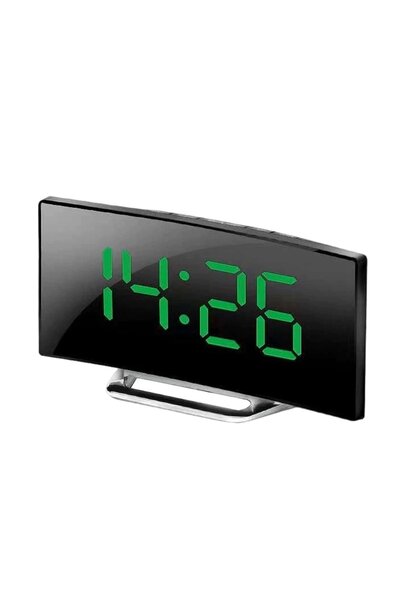 Noonedibs Ceas deșteptător digital dormitor, afișaj oglindă LED 7", 2 luminoz...