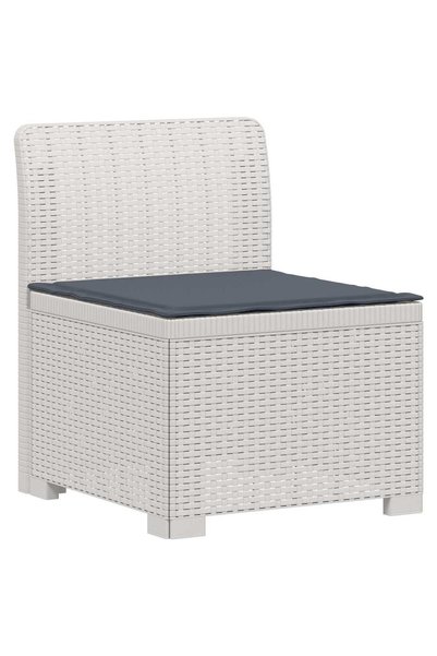 vidaxl Canapea de Grădină cu 1 Loc cu Pernă Aspect Rattan PP Alb