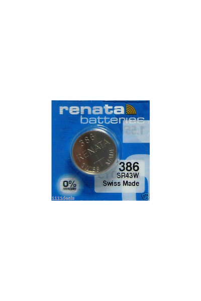 RENATA 386/SR43W Μπαταρία ρολογιού οξειδίου του αργύρου 1.55V 1 τεμάχιο.