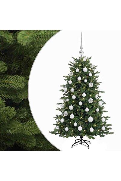 vidaxl Brad de Crăciun artificial cu glob 120 cm 150 LED-uri Alb cald