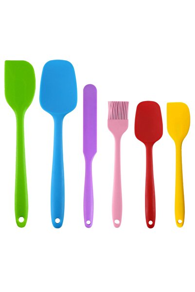 Noonedibs Set 6 spatule din silicon, rezistentă la căldură, dintr-o singură b...