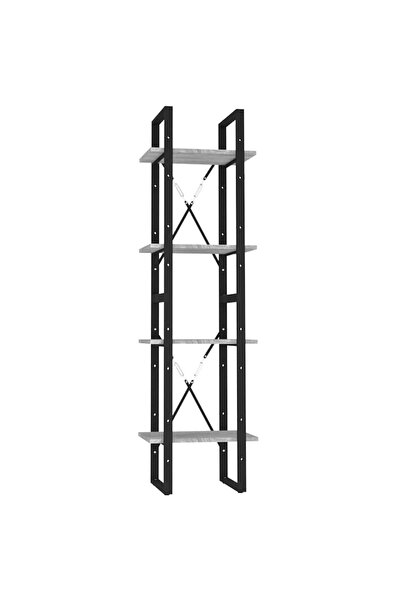 vidaxl Bibliotecă cu 4 niveluri gri sonoma 40x30x140 cm lemn compozit
