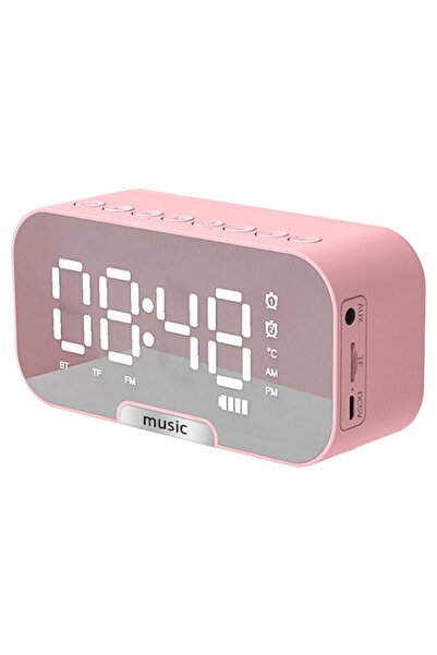 Noonedibs Difuzor Bluetooth wireless, ceas cu oglindă, mini ceas deșteptător,...