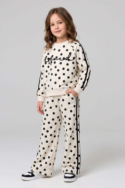 DMB KİDS Girl's Polka Dot Tracksuit Set Dmb-0882