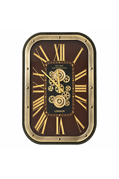 Genel Markalar Heritage Mocha Metal Çarklı Dikey Duvar Saati 51 cm