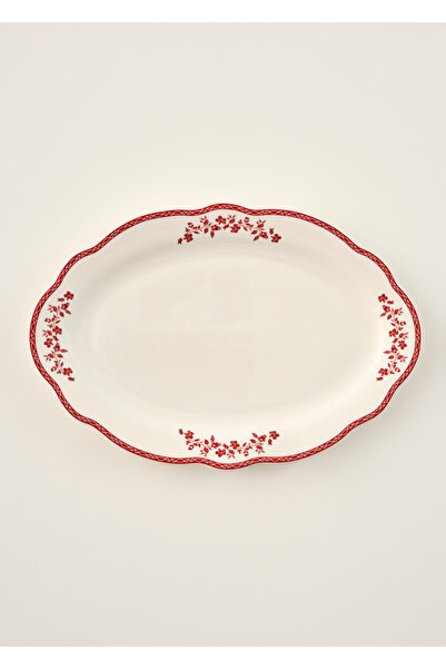 Bella Maison Catherine New Bone Porselen Sunum Tabağı Kırmızı (35,5 cm)