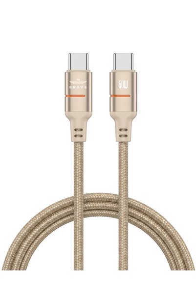 Brave 60W Type-C to Type-C Fast Charging Cable 2M,PD 3.0 3A with E-Marker Chi...