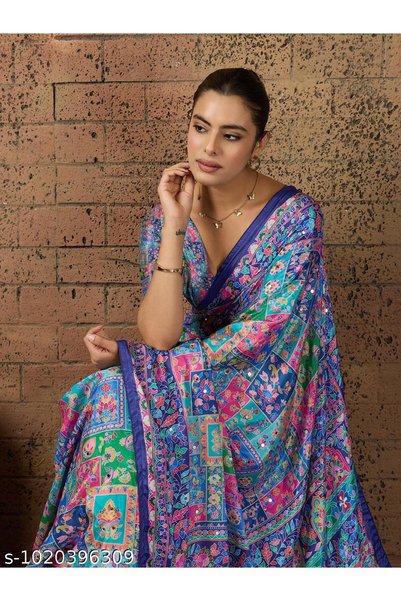 Generic Brand Women Digital Print Saree with Unstitched Blouse Piece | Floral...