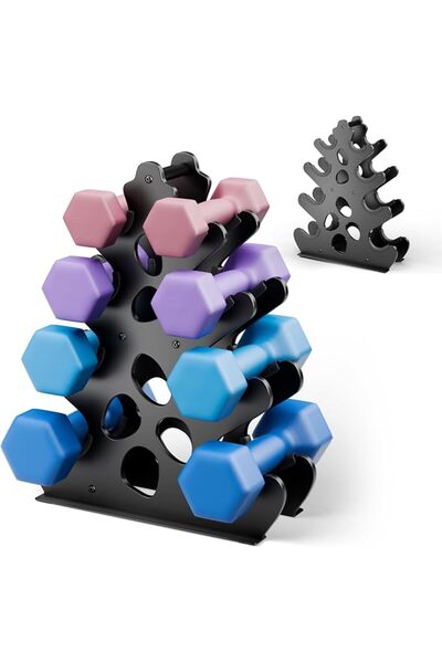 Yelajoy 4-Tier Dumbbell Rack Only，Dumbbell Weight Stand，Dumbbell Holder with ...