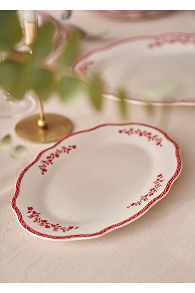 Bella Maison Catherine New Bone Porselen Sunum Tabağı Kırmızı (30,5 cm)