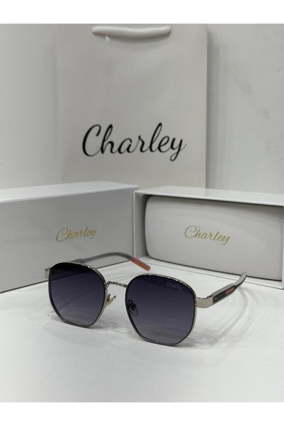 Generic Brand نظارة شمسية شارلي Charley بإطار معدني فضي وعدسات بنفسجية متدرجة...