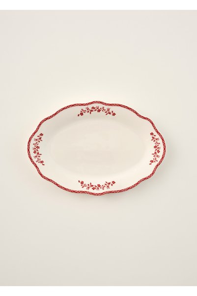 Bella Maison Catherine New Bone Porselen Sunum Tabağı Kırmızı (30,5 cm)