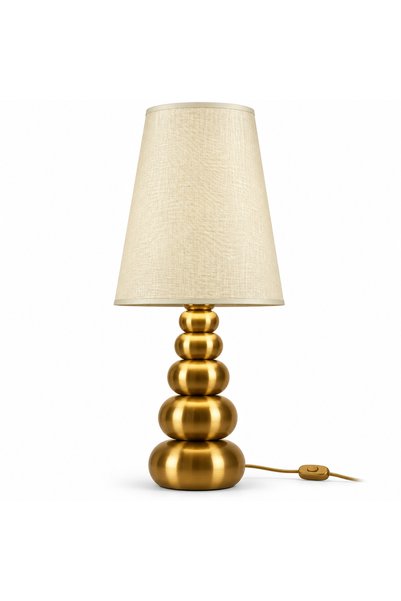 Generic Brand GREAT DREAM Modern Gold Table Lamp with Fabric Shade, Stacked R...