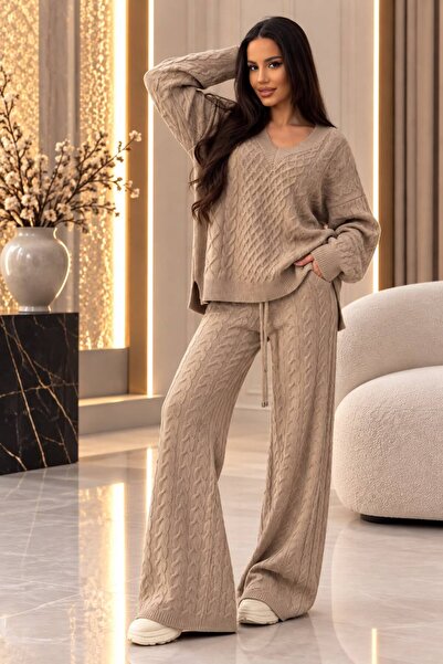 prettybrand warm women's knitwear suit