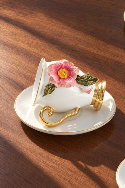 ACAR Country Sun 6-Person Porcelain Coffee Cup Set - 90 ml